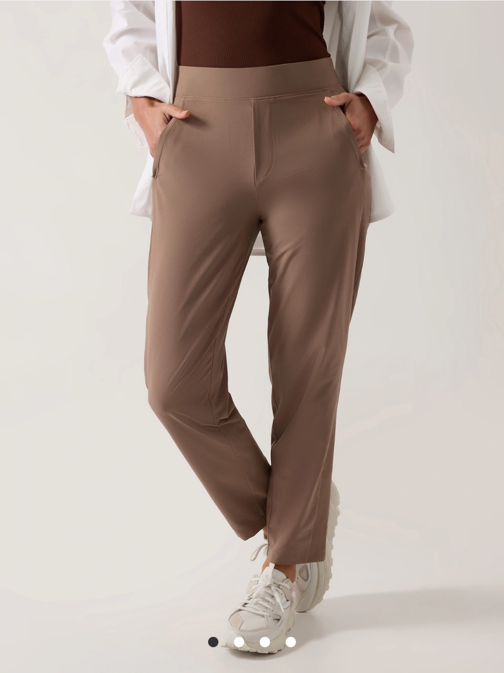Athleta Taupe Brooklyn lined Straight-Leg Performance Pants